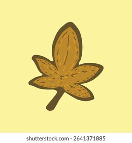 brown autumn leaf vector design