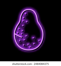 brown avocado neon light sign vector. brown avocado illustration