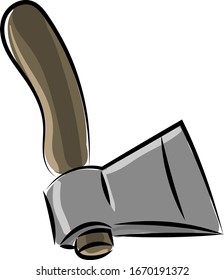 Brown ax, illustration, vector on white background.