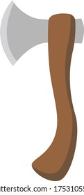 Brown ax, illustration, vector on white background