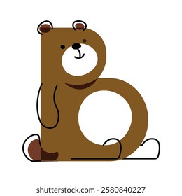 Brown B Animal Alphabet Word