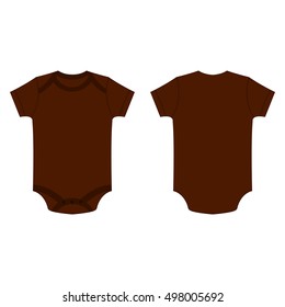 brown baby bodysuit romper isolated vector