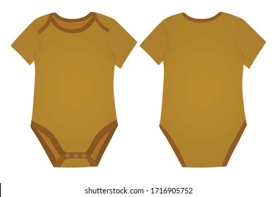 Brown baby bodysuit. vector illustration
