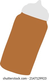 Brown Baby Bottle With Rubber Nipple