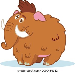 Brown Baby mammoth vector illustration