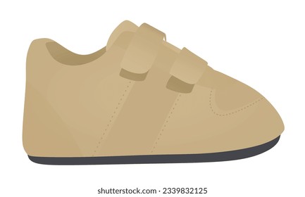 Brown baby shoe. vector illustration