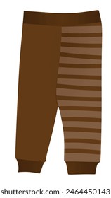 Brown baby tracksuit bottom. vector
