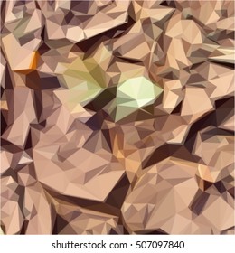 brown background abstract geometric mosaic triangle, polygon vector, modern design texture