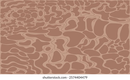 Brown background. Abstract Mocha mousse organic shapes textured template. Monochrome chocolate liquid effect backdrop. Minimal modern nude colors. Vector illustration.