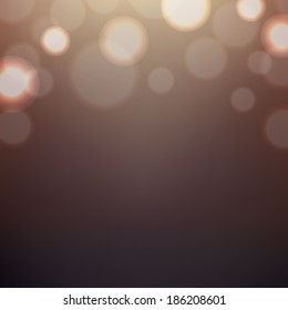 Brown Background With Bokeh, With Gradient Mesh, Vector Illustration