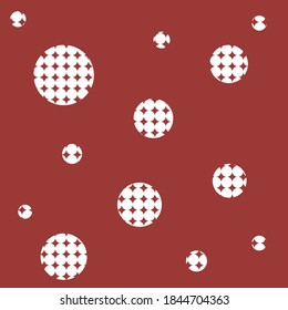 Brown background with circles, abstract pattern. White pattern. Vector illustration.