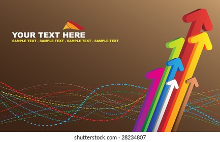 Brown background and colorful arrows