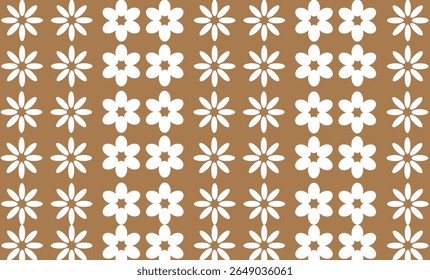 Fundo castanho composto por flores brancas.
