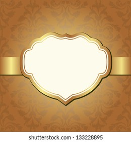 brown background with decorative frame and ornaments