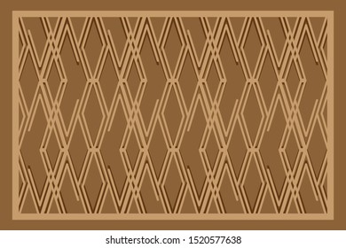 brown background design with grid pattern ornament frame. vector background.