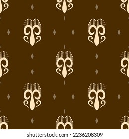 Brown background Ethnic pattern traditional seamless pattern Aztec African embroidery Indonesian Indian for fabric print cloth dress carpet cloth dress fabric sarong rug