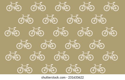 Brown background with flat white bicycles