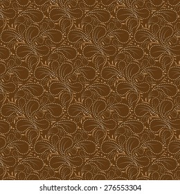 Brown background with Flower pattern dotted line