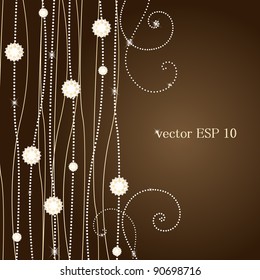 brown background with flowers, place for text
