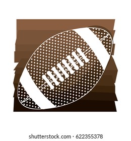 brown background with football ball with white contour vector illustration