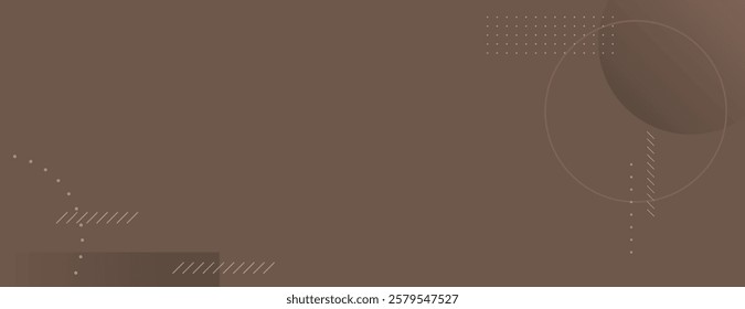 Brown background with geometric patterns. The background is smooth with brown circles and dotted lines, creating a modern, abstract style. Geometric pattern background vector. Brown background.