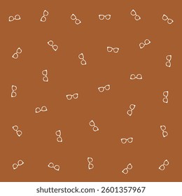 a brown background with glasses and hearts