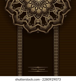 fondo marrón, decoración de Mandala dorada