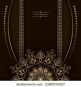 fondo marrón, decoración de Mandala dorada