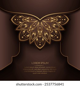 Brown background with gold mandala ornaments