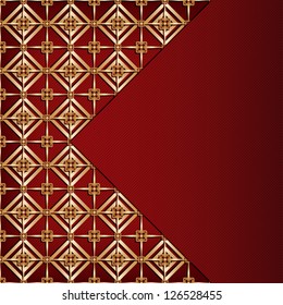 Brown background with gold pattern - vector illustration