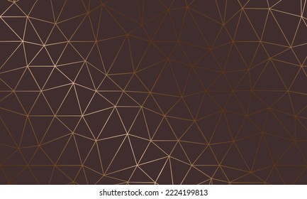 Fondo marrón con patrón geomátrico dorado