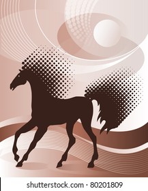 Brown background with horse