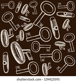 Brown background with keys.
