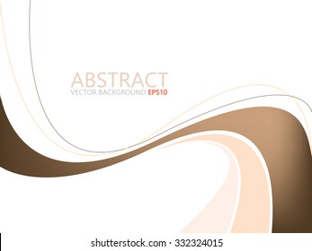 Brown background line curve vector with line on white space for text and message design