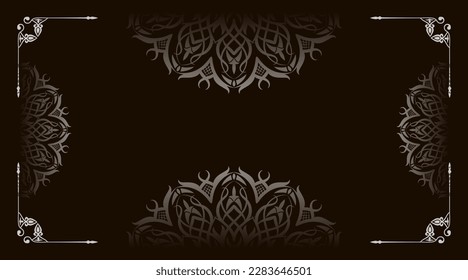 brown background, with mandala decoration