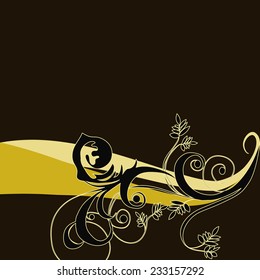 brown background ornament line