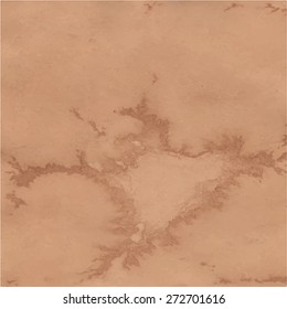 Brown background painted with natural dyes - black tea. Vector.