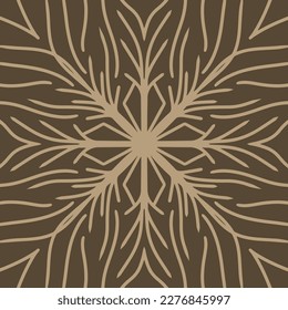 A brown background with a pattern of branches and leaves.