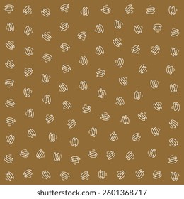 a brown background with a pattern of white circles