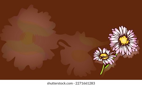fondo marrón para postal con flor margarita
