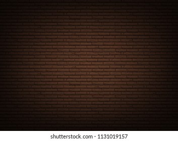 Brown background with realistic bricklaying wall. Vector textured illustration.
