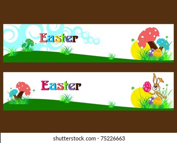 brown background with set of two scenery concept banner, vector illustration