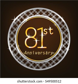 brown background and silver circle 81st anniversary