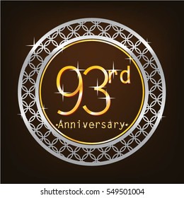 brown background and silver circle 93rd anniversary