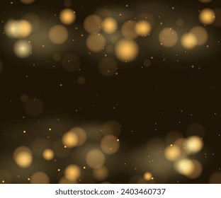 Fondo marrón con broche amarillo brillante, noche cálida. Ilustración vectorial.