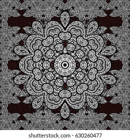 Brown background. Background. Brown spotted Vector illustration. Beautiful pattern with abstract flowers.
