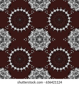 Brown background. Brown spotted Vector illustration. Beautiful pattern with abstract flowers. Background.