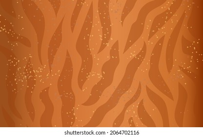 Brown background with tiger stripes. Modern poster design with place for text. Vector.