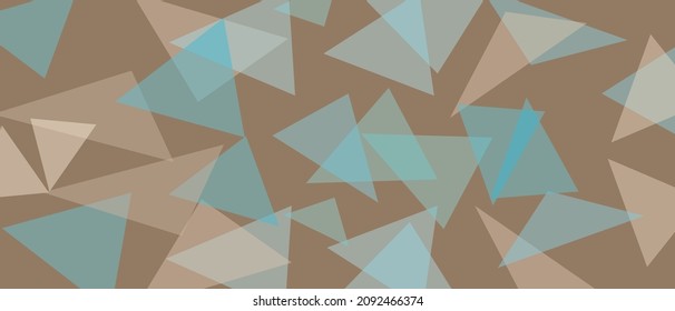 Brown background with triangles of different sizes with transparency texture, aqua in template for cover. Turquoise pattern for web screensavers.