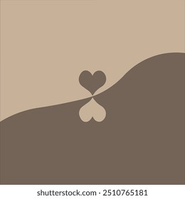 brown background with two colors and love in the middle